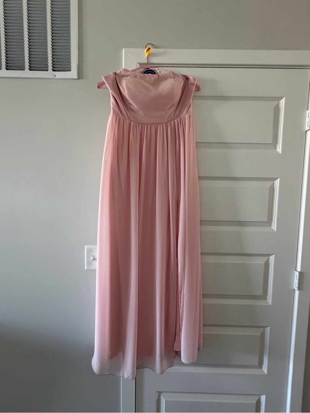 Birdy Grey Strapless Blush Pink Chiffon Bridesmaid Dress